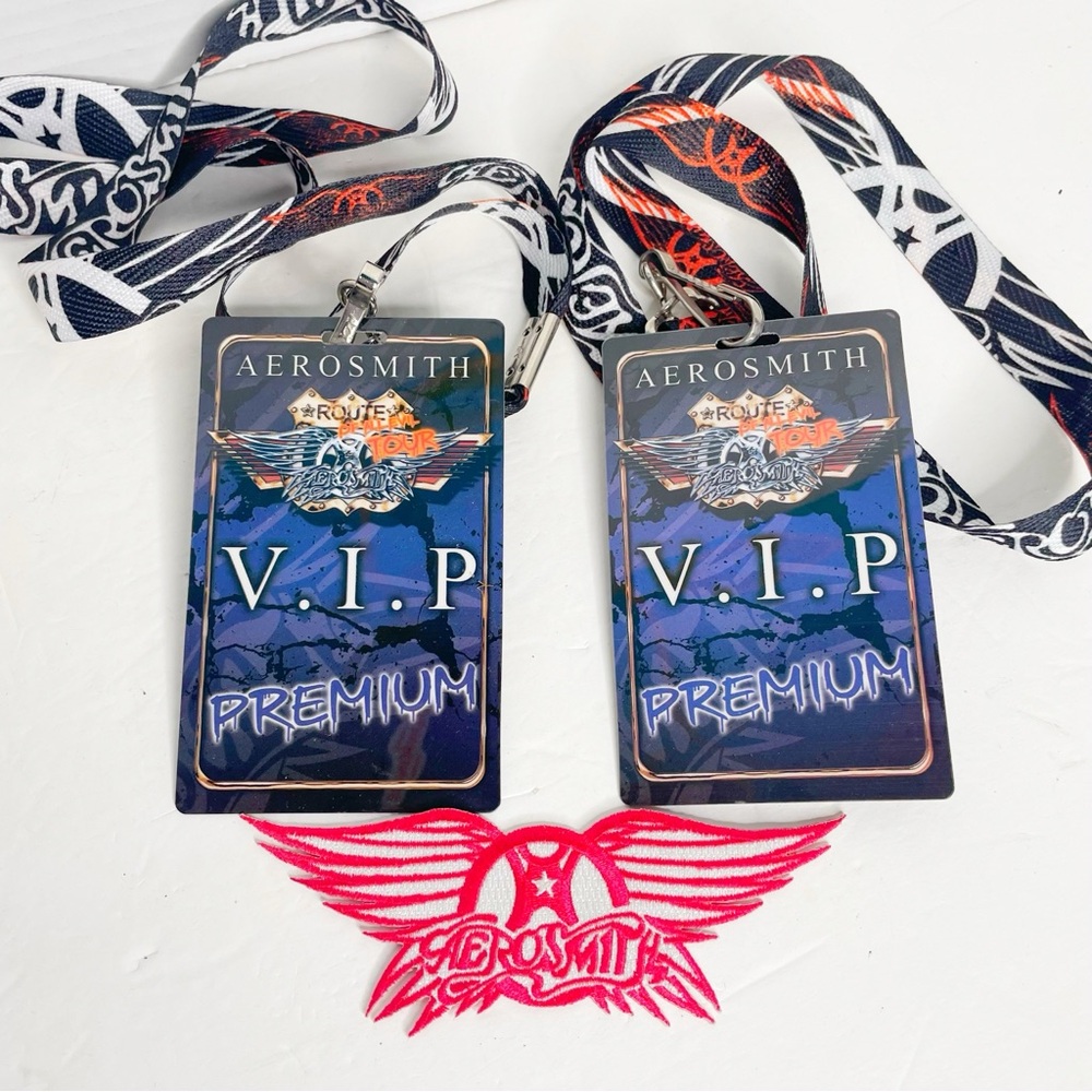 Aerosmith VIP Pass Route Of All Evil Tour 2006 Lanyards & Patch Set Of 2 Rare